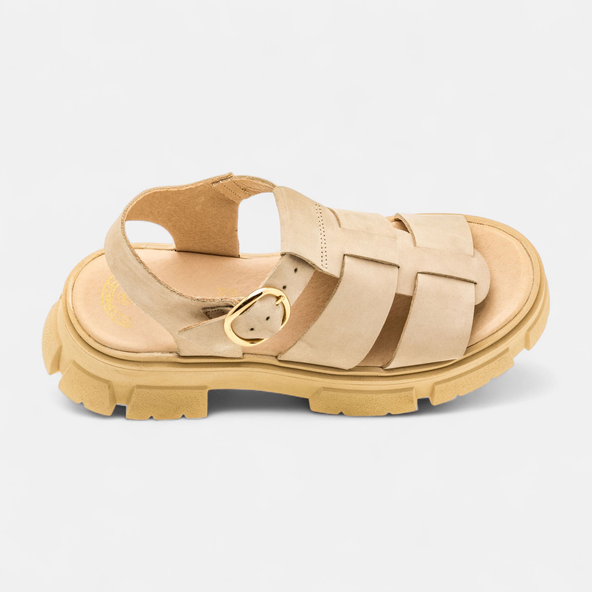 Sandales Femme en cuir beige