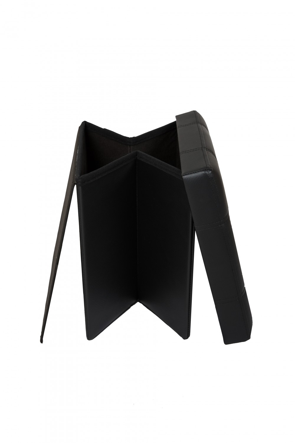 Sitzwürfel Leder BEN 38 x 38 cm schwarz