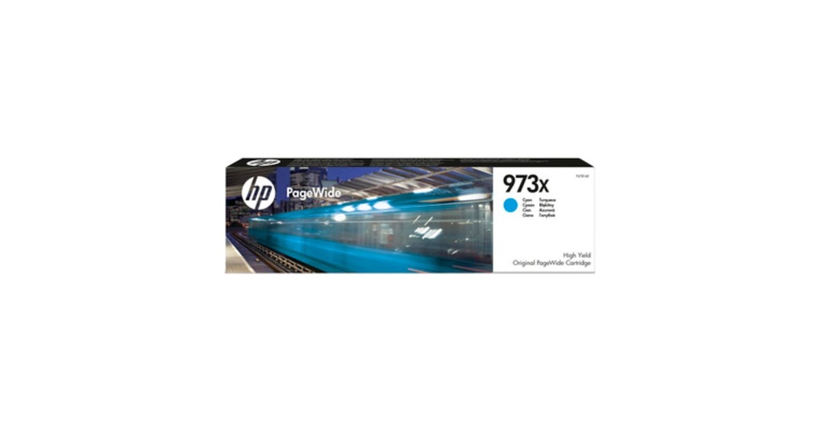 HP973X Originele PageWide Cartridge inkt  (F6T81AE, High Yield, Cyaan)