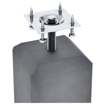 Betonpoer met plaat antraciet 15 x 15 x 58 cm