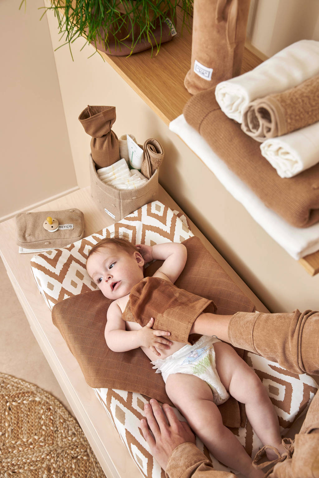 hydrofiel baby washandje Mini Panther - set van 3 Toffee