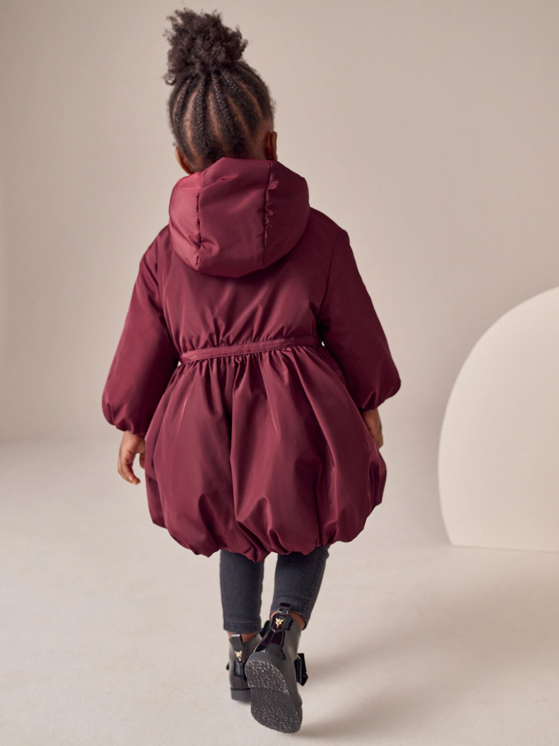 Bordeauxrood - Regenbestendige jas met rok en strikdetail (3mnd -7jr)