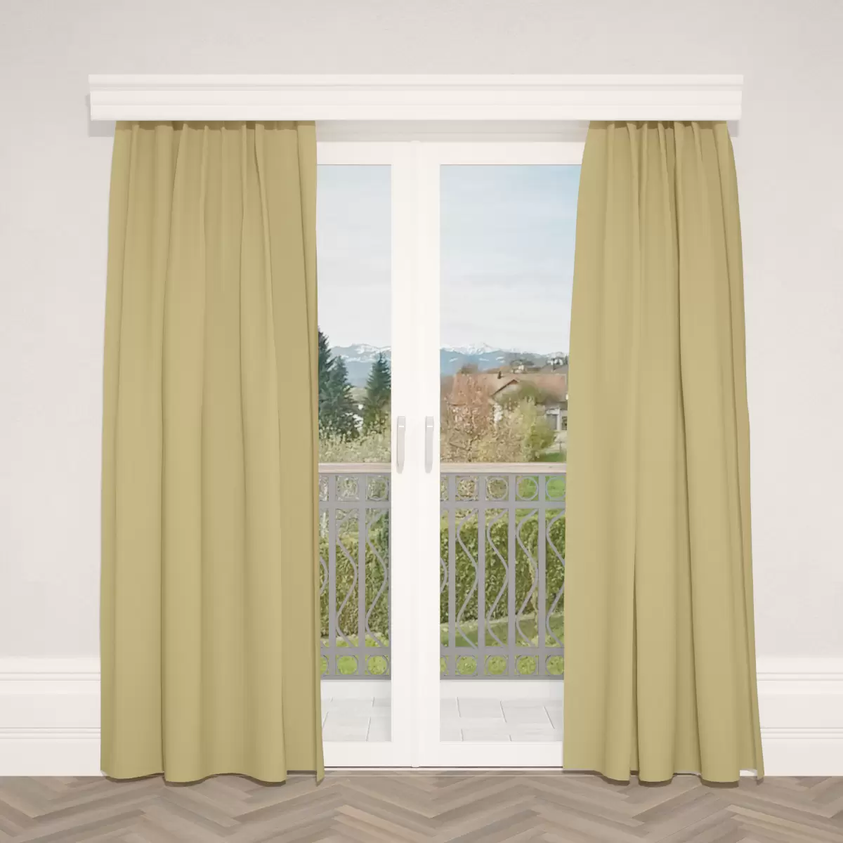 Verdunkelungsvorhang Sunout Linenlook grün