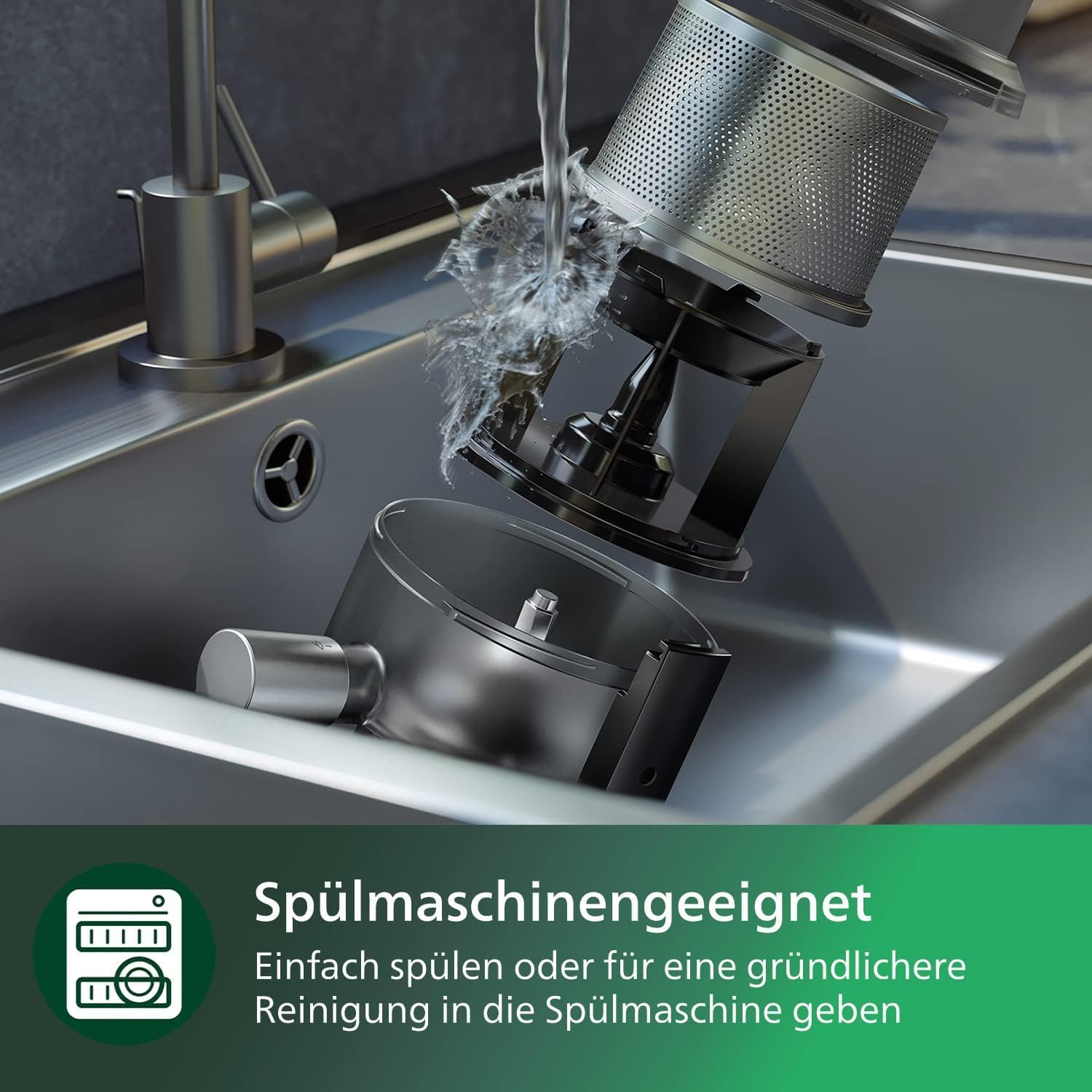 Philips Flip&Juice Hochleistungsmixer 7000 Serie mit Entsaftermodul, Flip&Juice-Technologie, ProBlend Ultra-Technologie, HomeID App, 8 Schnellauswahlprogramme, Schnellreinigungsfunktion (HR3770/10)