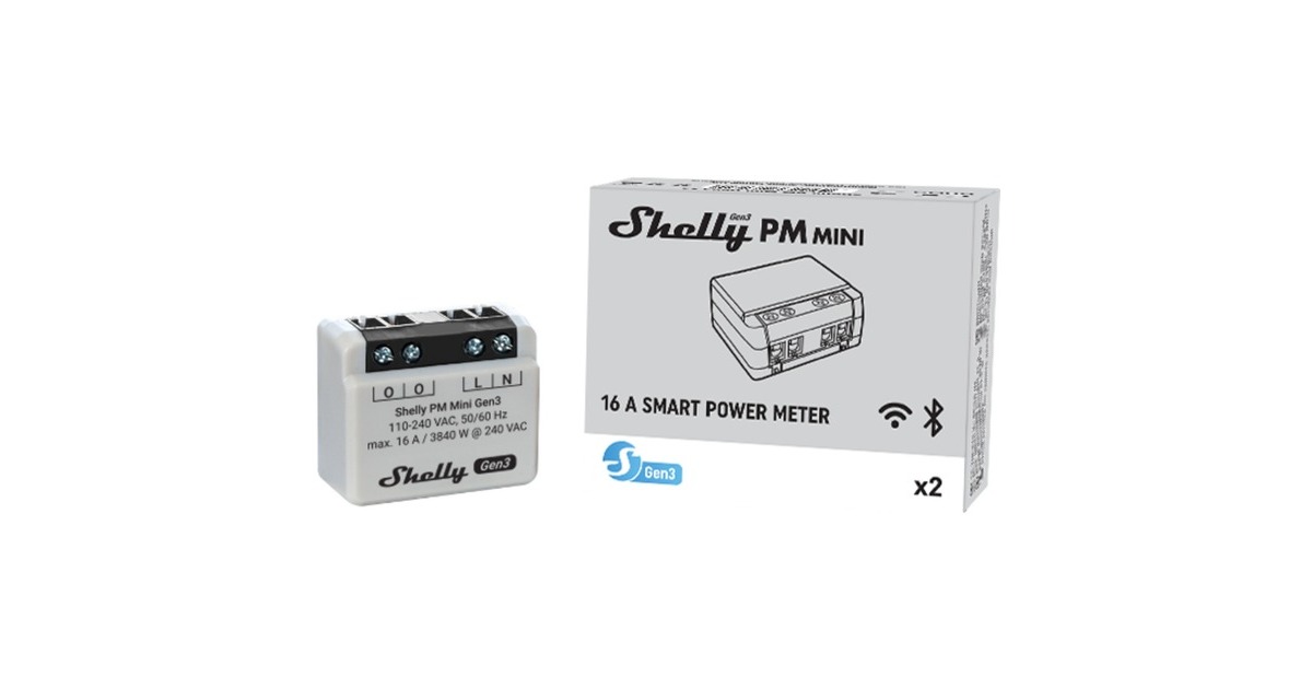 ShellyPM Mini Gen3 meetapparaat  (Bluetooth 4.2, Wi-Fi)