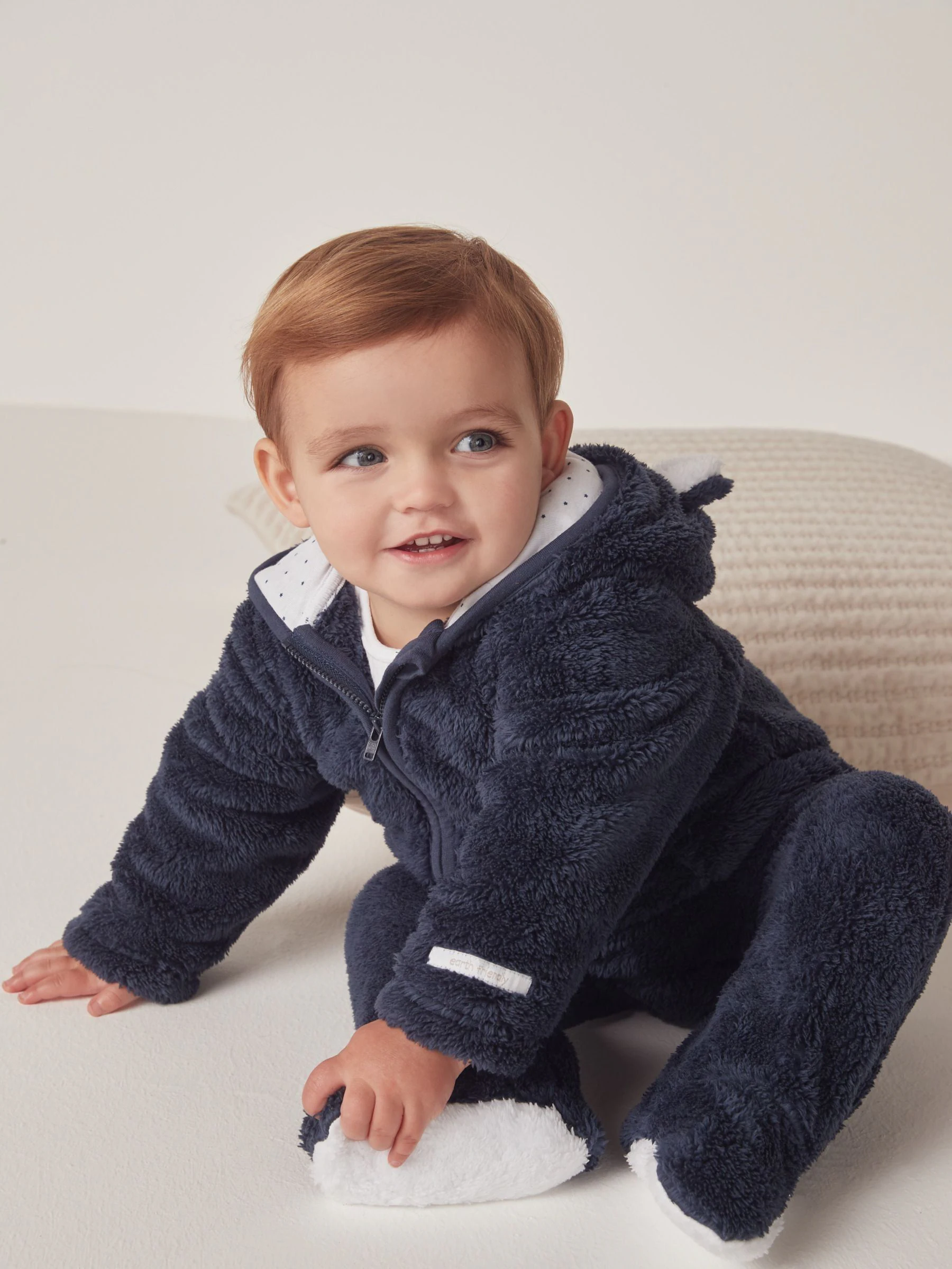 The White Company marineblauwe romper van fleece