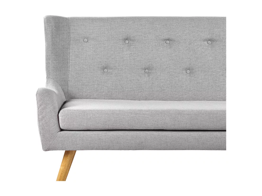 Canapé banquette 2 places en tissu gris clair SKIBBY