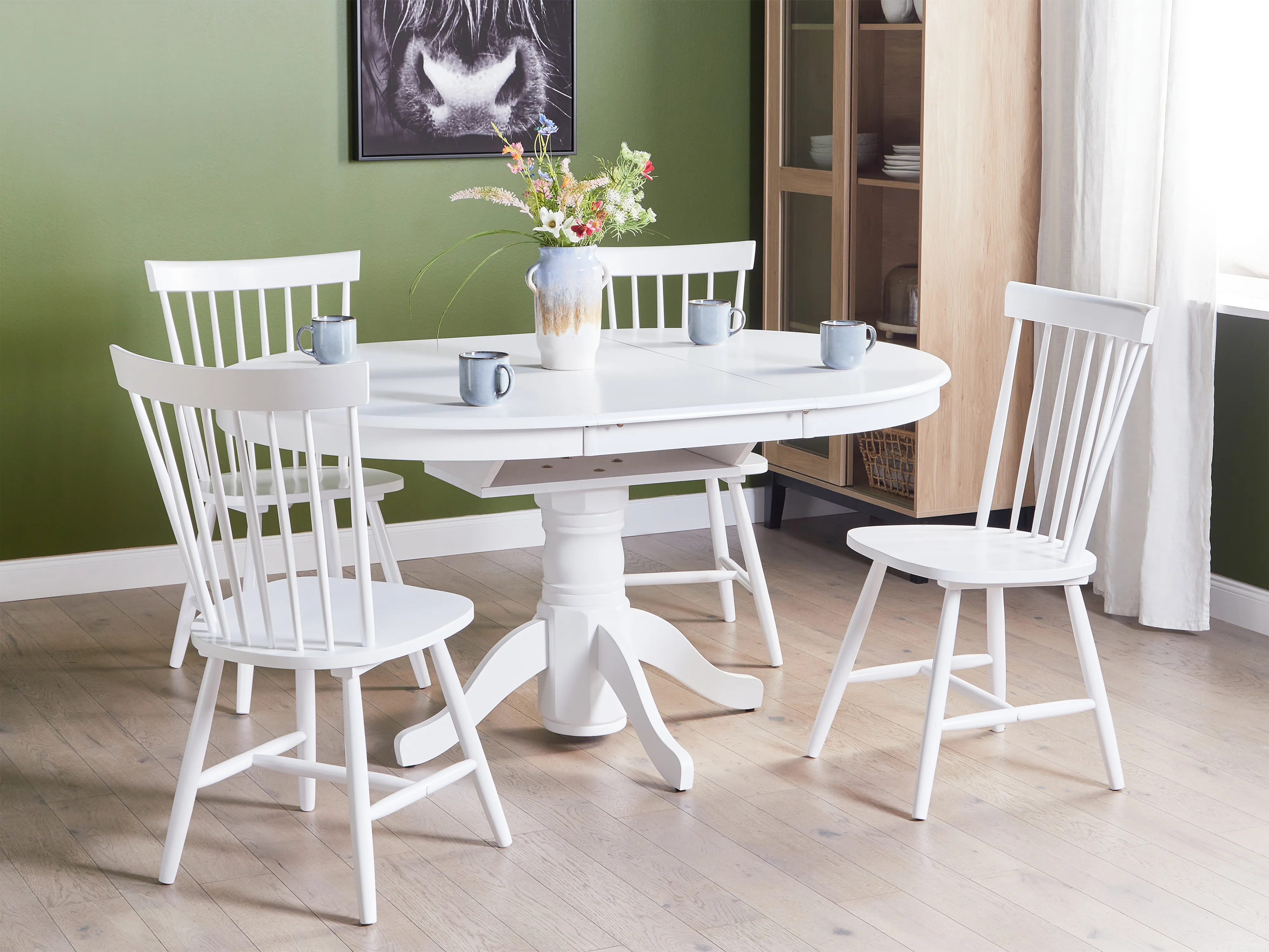 Eettafel uitschuifbaar AKRON Wit 106 cm 106/150 cm