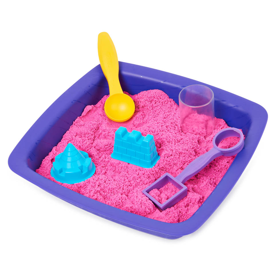 Kinetic Sand glinsterend zandkasteel speelset - roze