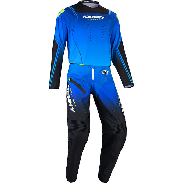 Kenny - Maillot Titanium Bleu / Noir / Jaune fluo