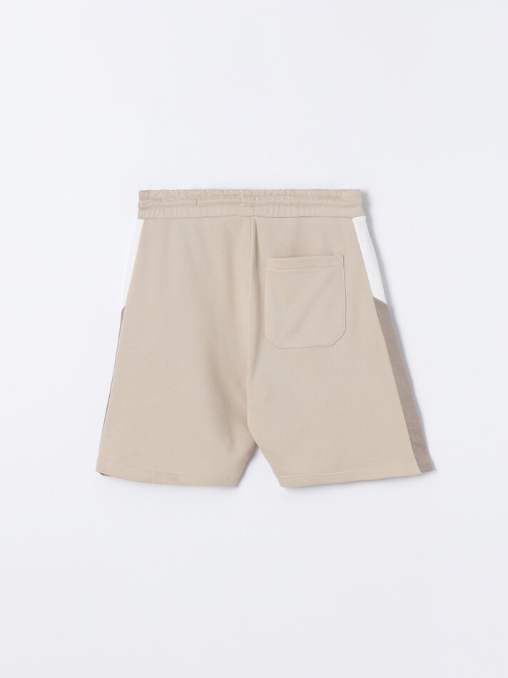 Bermuda jogger colorblock - Branco-sujo