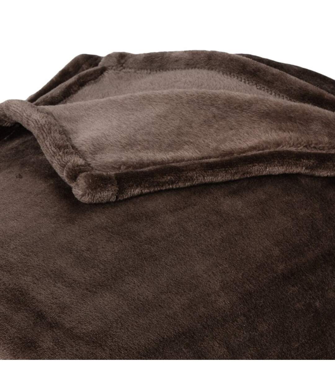 Plaid polaire 150x200 cm microvelours 100% Polyester 280g/m2 VELVET marron ebene