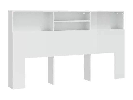 Armoire de tête de lit Blanc brillant 180x19x103,5 cm