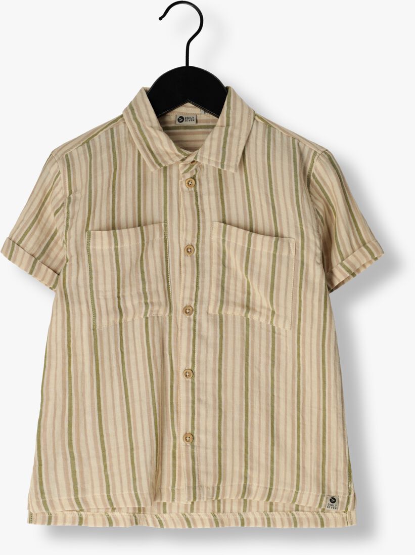DAILY7 zand daily7 casual overhemd shirt shortsleeve stripe