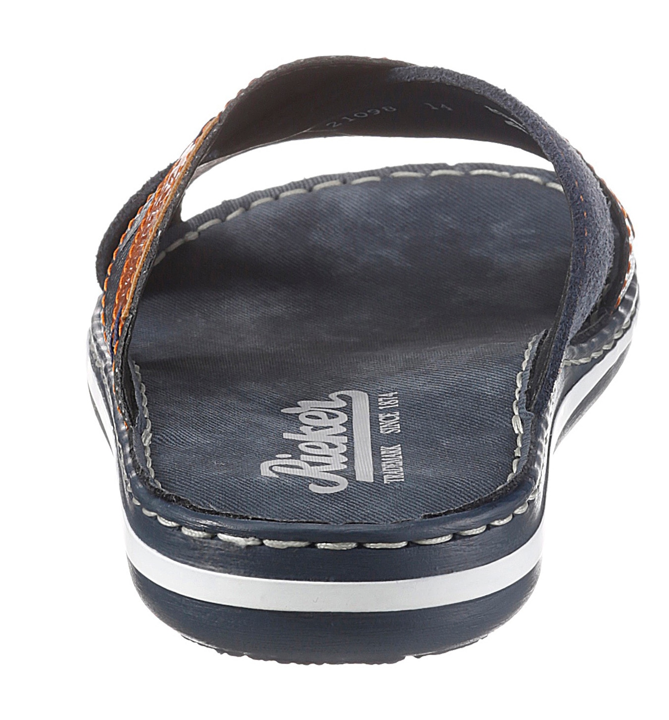 Rieker Pantolette  Sommerschuh, Schlappen, Poolslides, mit Kontraststeppung