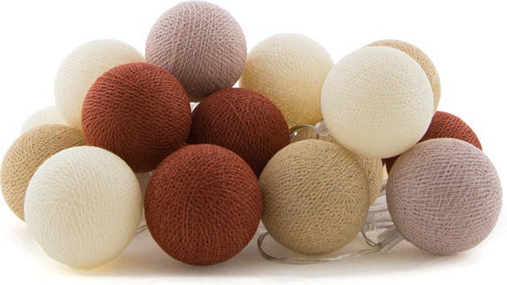 Cotton Ball Lights lichtsnoer Saffron starter kit koper/geel 7,4 m met 20 lampen