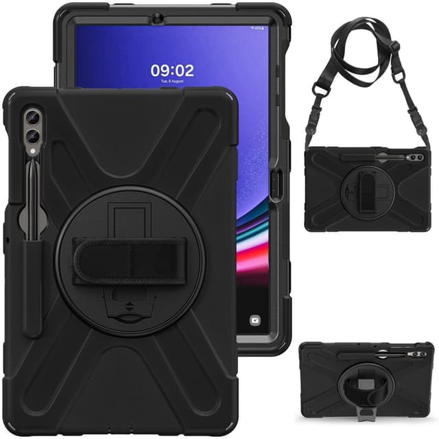 SKALO Samsung Tab S9+/S9 FE+ Ekstra stødsikker Armor Cover med skulderrem