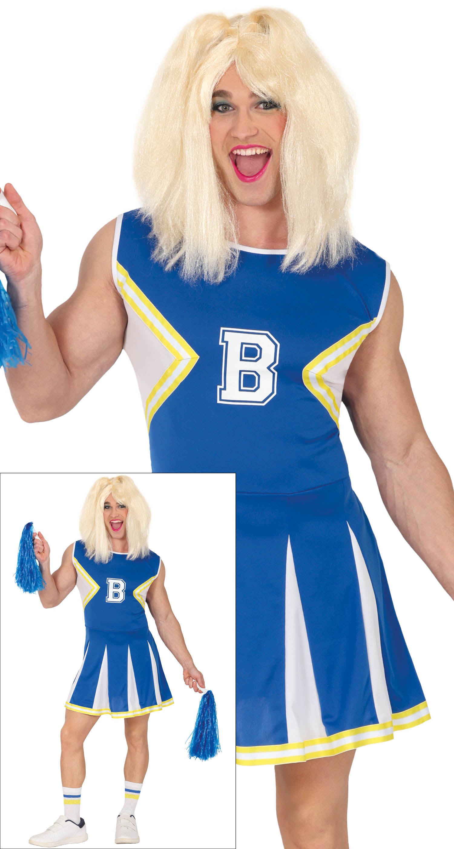 Cheerleader Pak Blauw Heren