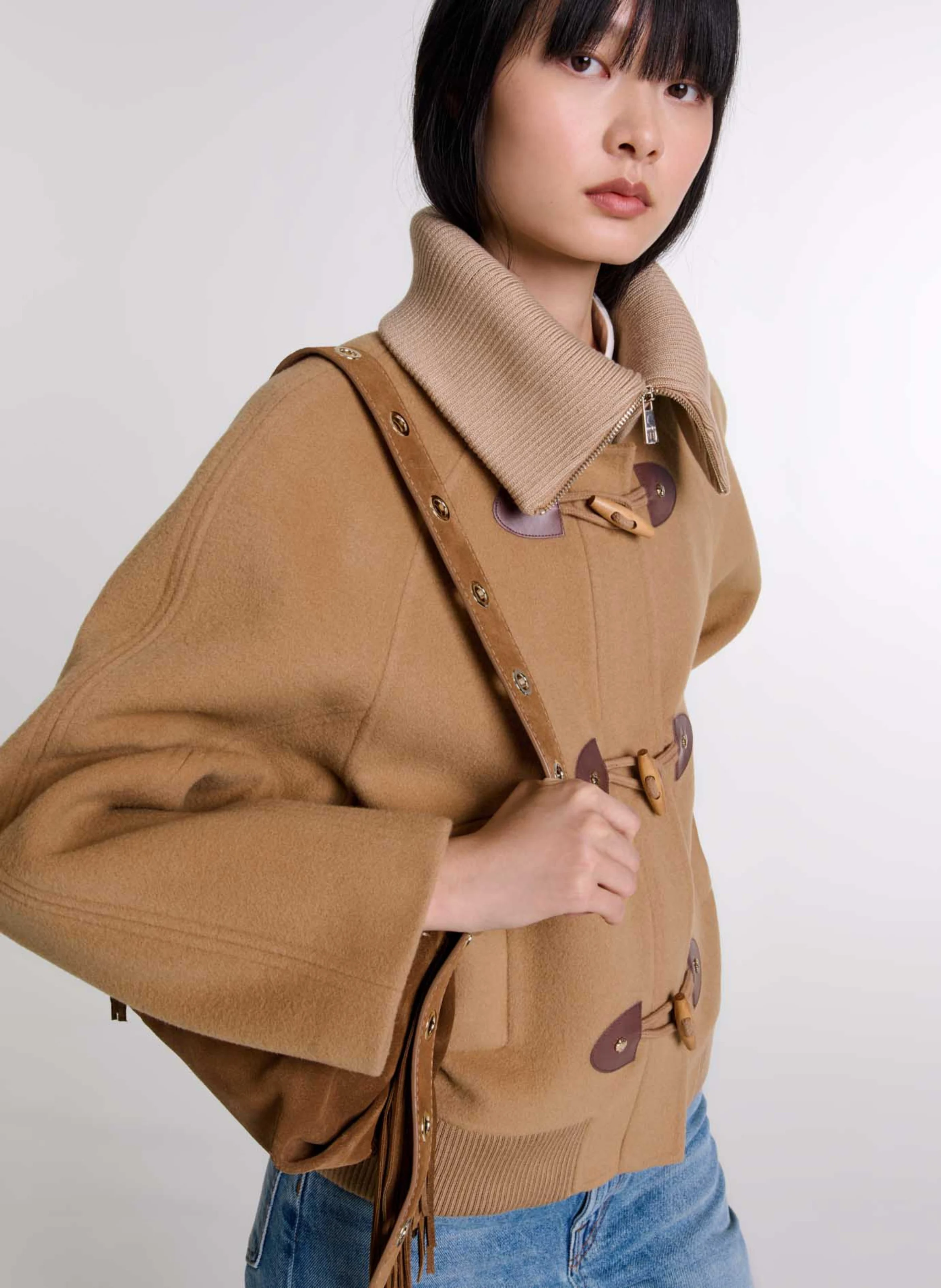 Blouson en laine mélangée | Beige