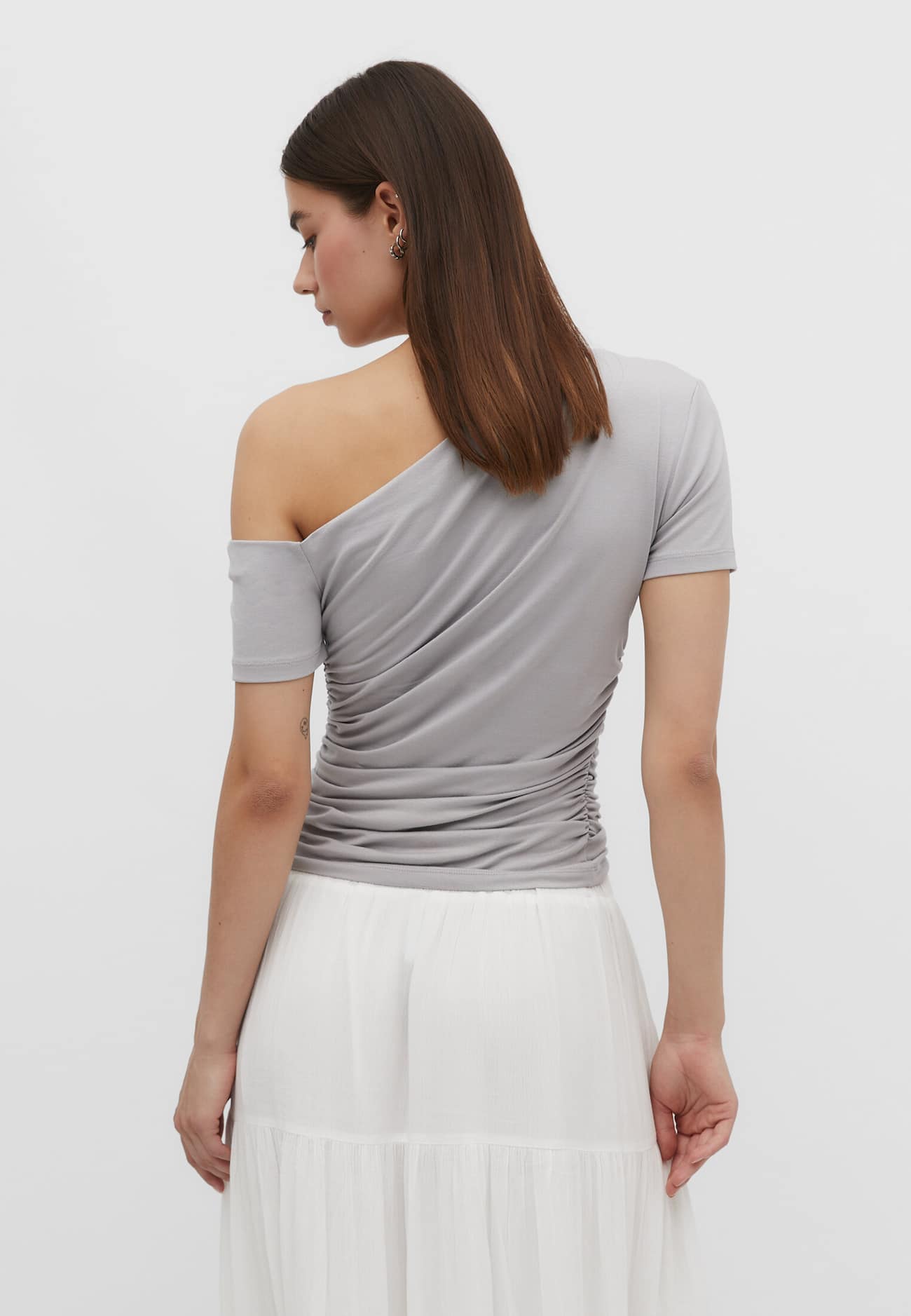Top assimétrico de viscose