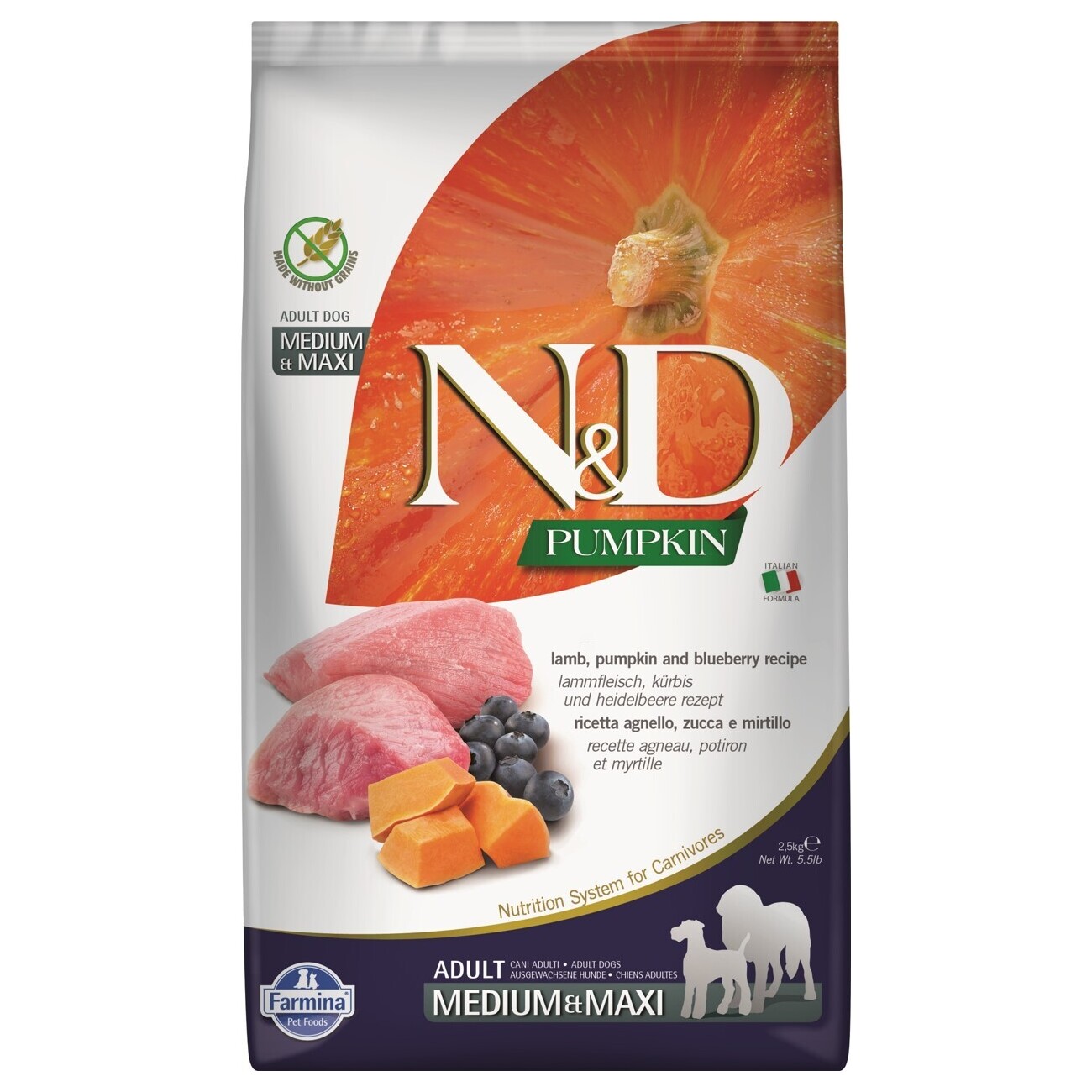 N&D Farmina Pumpkin Medium/Maxi Adult Lamm 2,5 kg