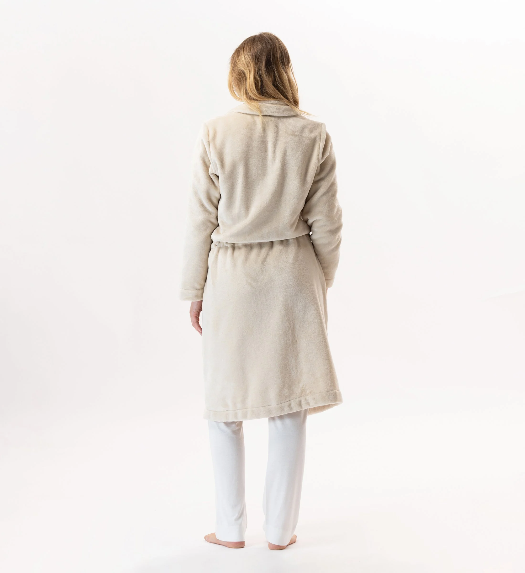 ESSENTIEL 853 - Veste zippée en peluche flanelle | Beige