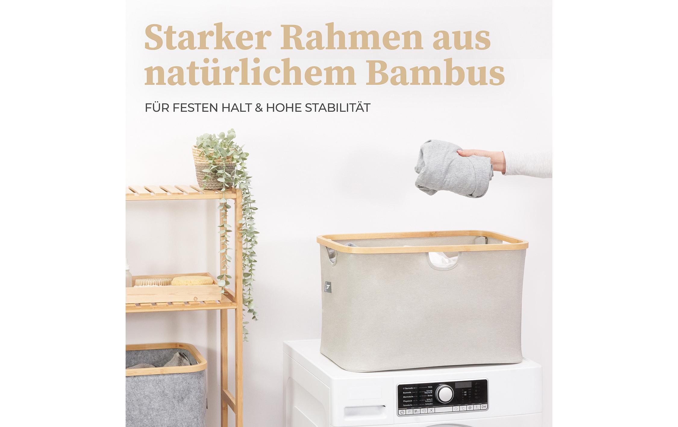 Wäschekorb Adrian 60 l, Beige/NatureFaltbare Aufbewahrungsbox