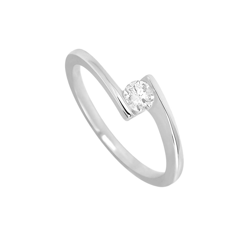 Bague Femme - Or 18 Carats - Diamant 0,23 Carats