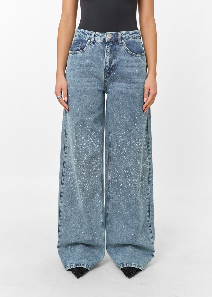 Birthe strass jeans lichtblauw