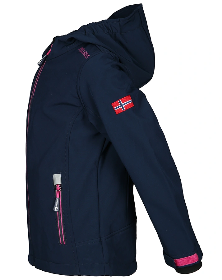 Softshell-Jacke GIRLS TROLLFJORD in navy/magenta