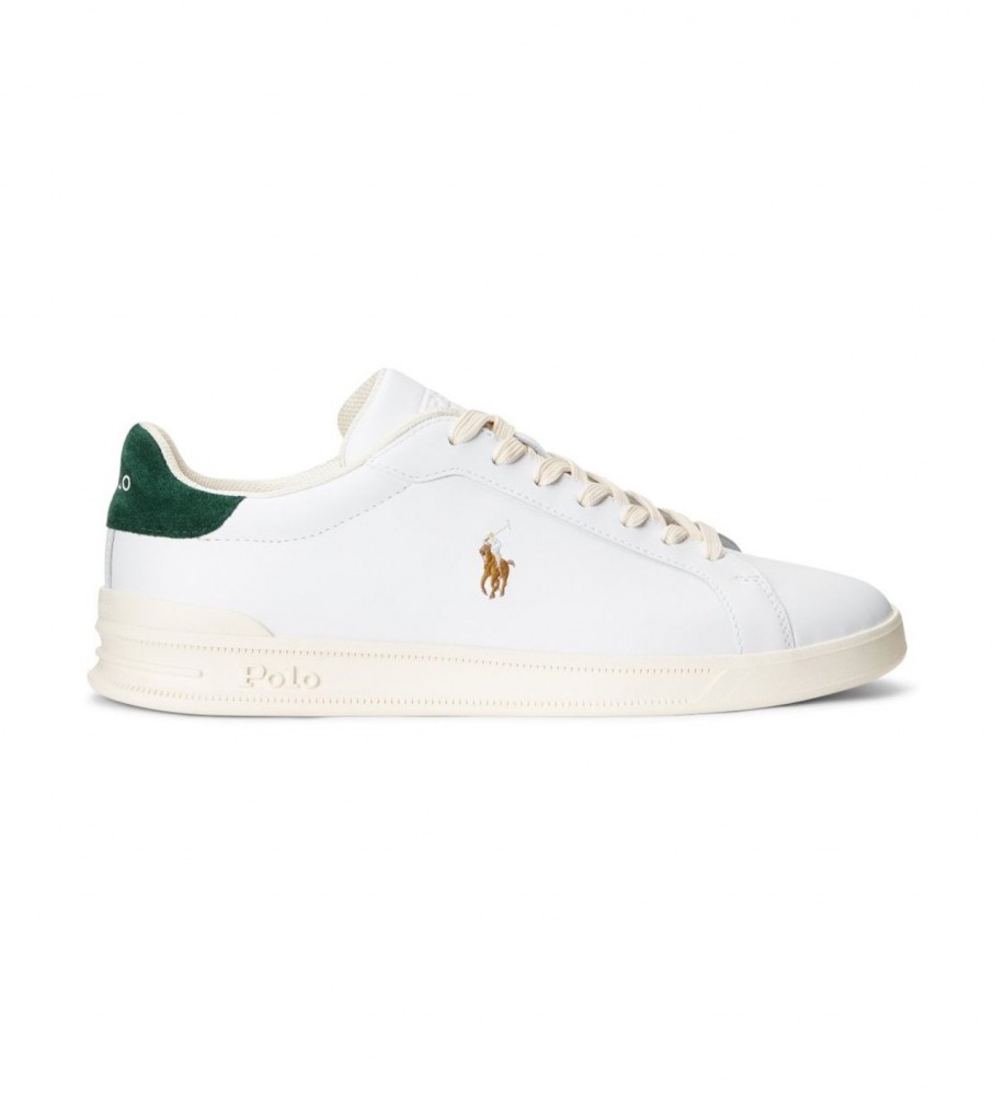 Tênis de couro branco com logo da Ralph Lauren