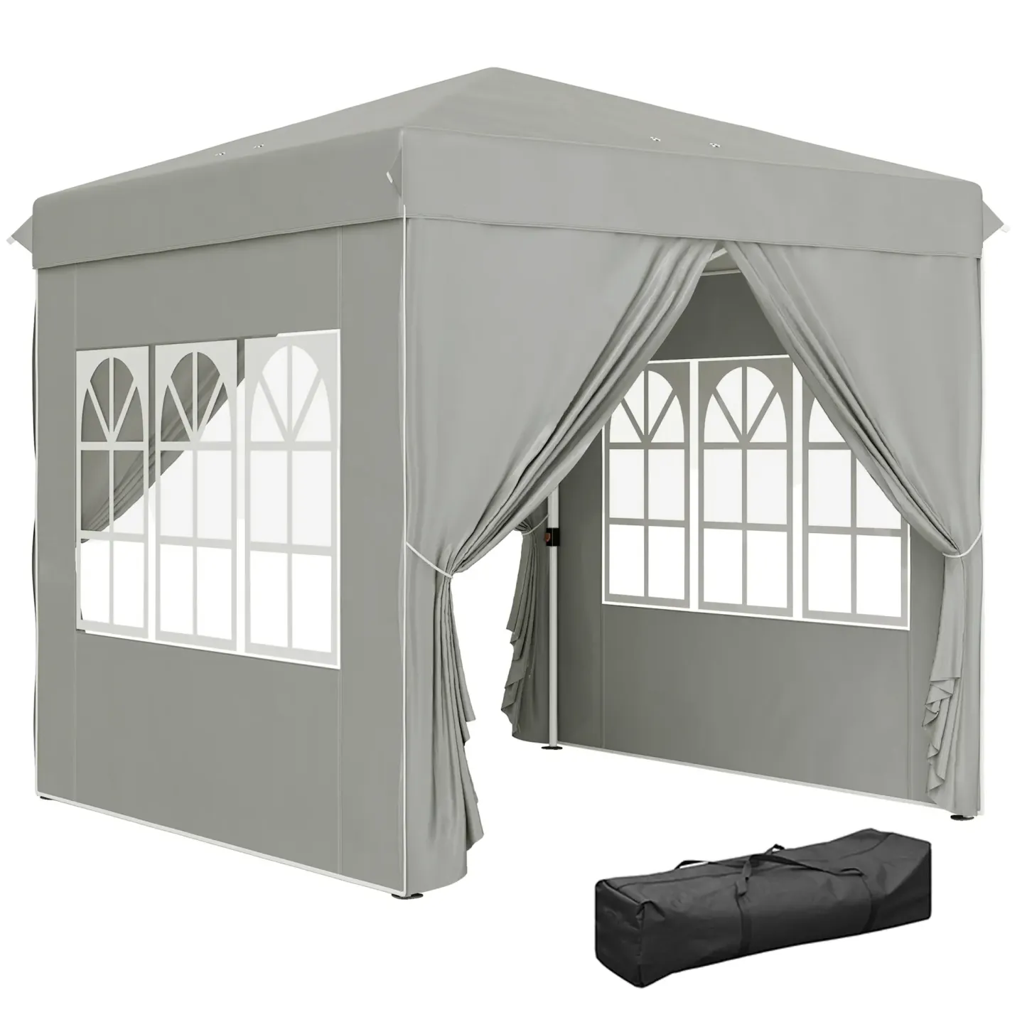 Outsunny Faltpavillon 2,5×2,5 m mit UV-Schutz & Seitenteilen