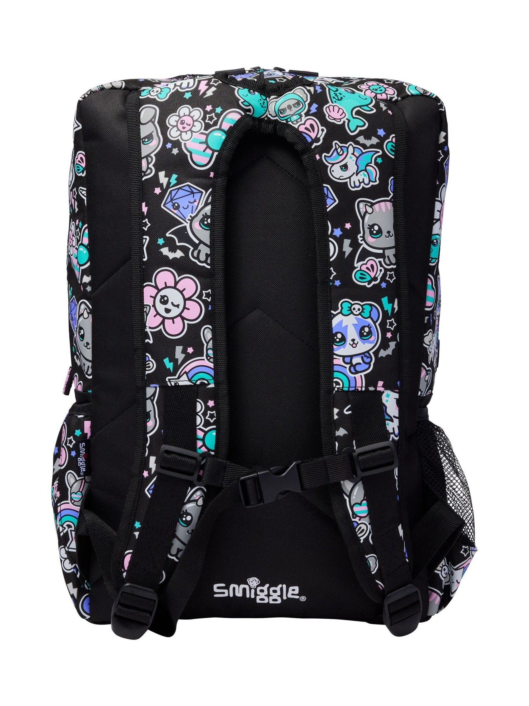 Zwart - Smiggle Trailblazer Foldover Attach Backpack