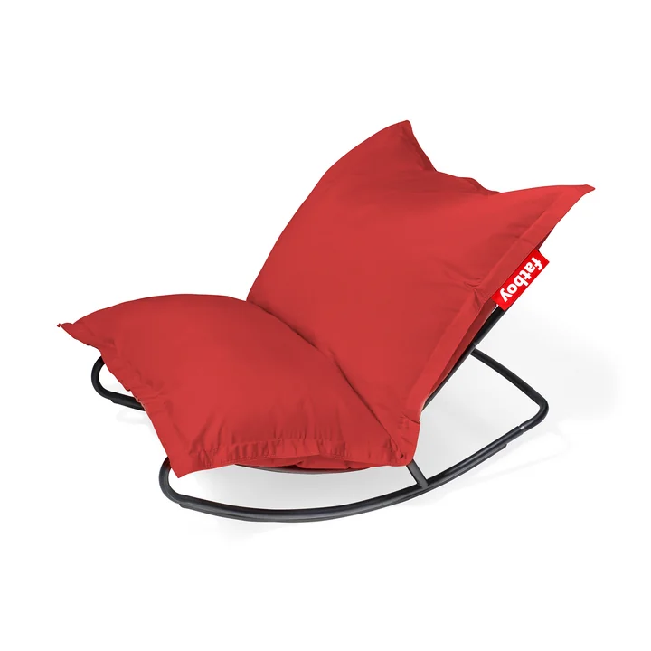 Fatboy - Rock 'n' Roll Lounge Chair, schwarz   Original Outdoor Sitzsack, rot