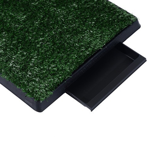 Banheiro Pawhut com gaveta, efeito grama, preto e verde, para cães.