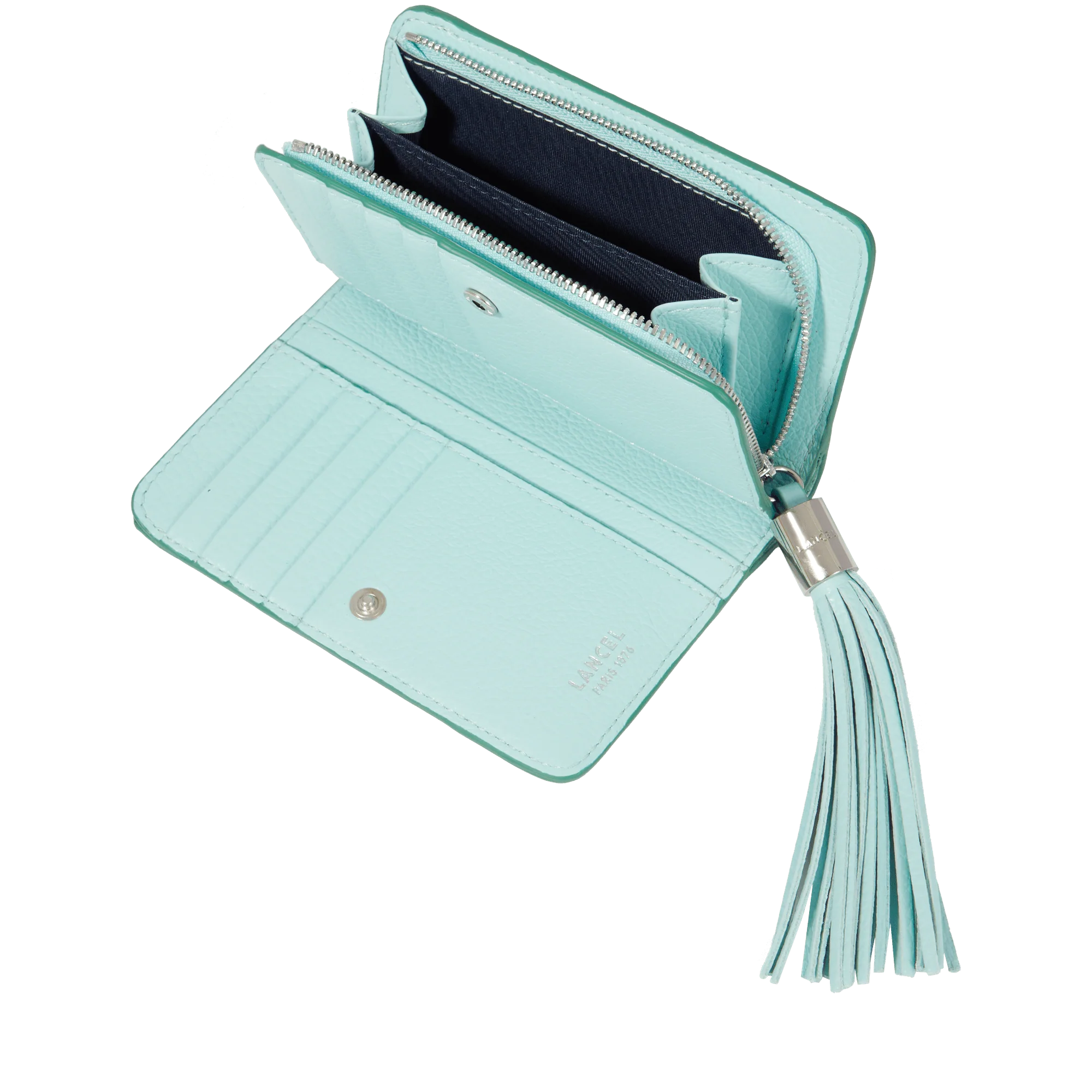 Zipped rectangular compact wallet Premier Flirt de Lancel-Menthe/Emeraude