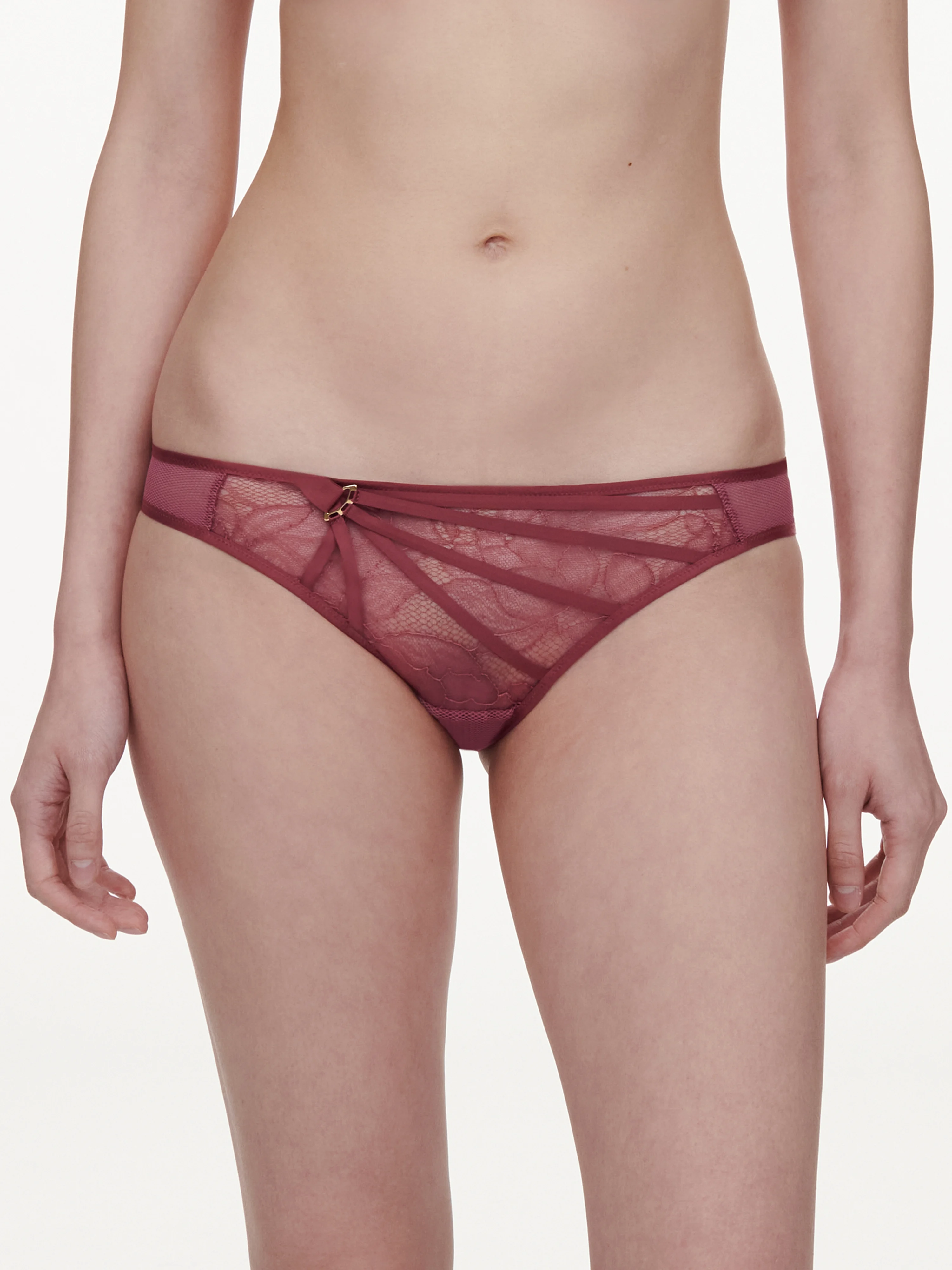 XQUISITE - Slip dégagé avec dentelle de leavers | Rose