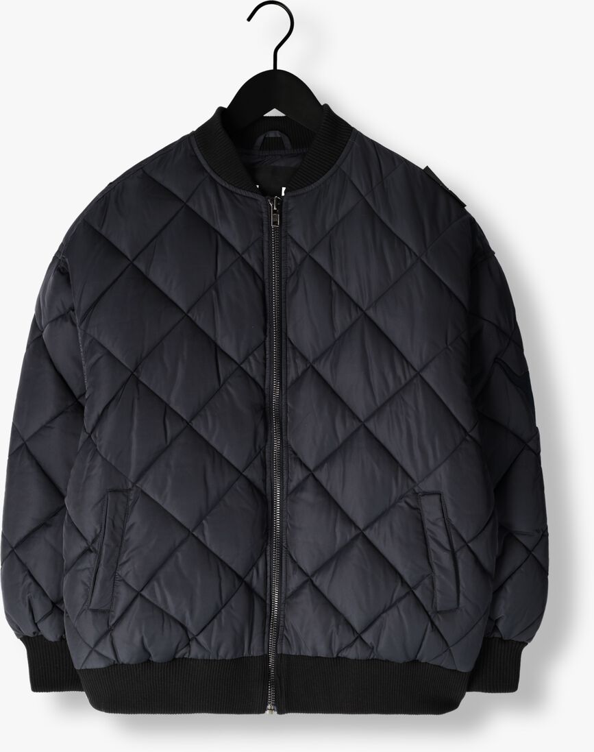 donkerblauwe alix the label jack ladies woven quilted bomber