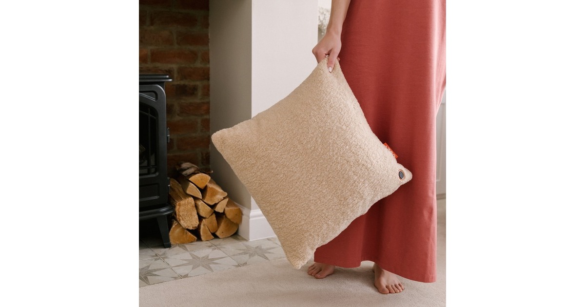 CozyUna Woolly 45 x 45 cm draadloos warmtekussen  (Lichtbeige, Powerbank 5000 mAh)