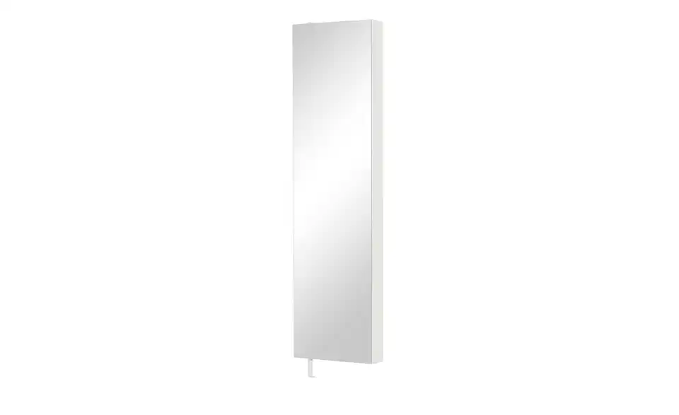 Schuh- und Mehrzweckschrank Santarem Weiß Spiegelfront (Kristall)