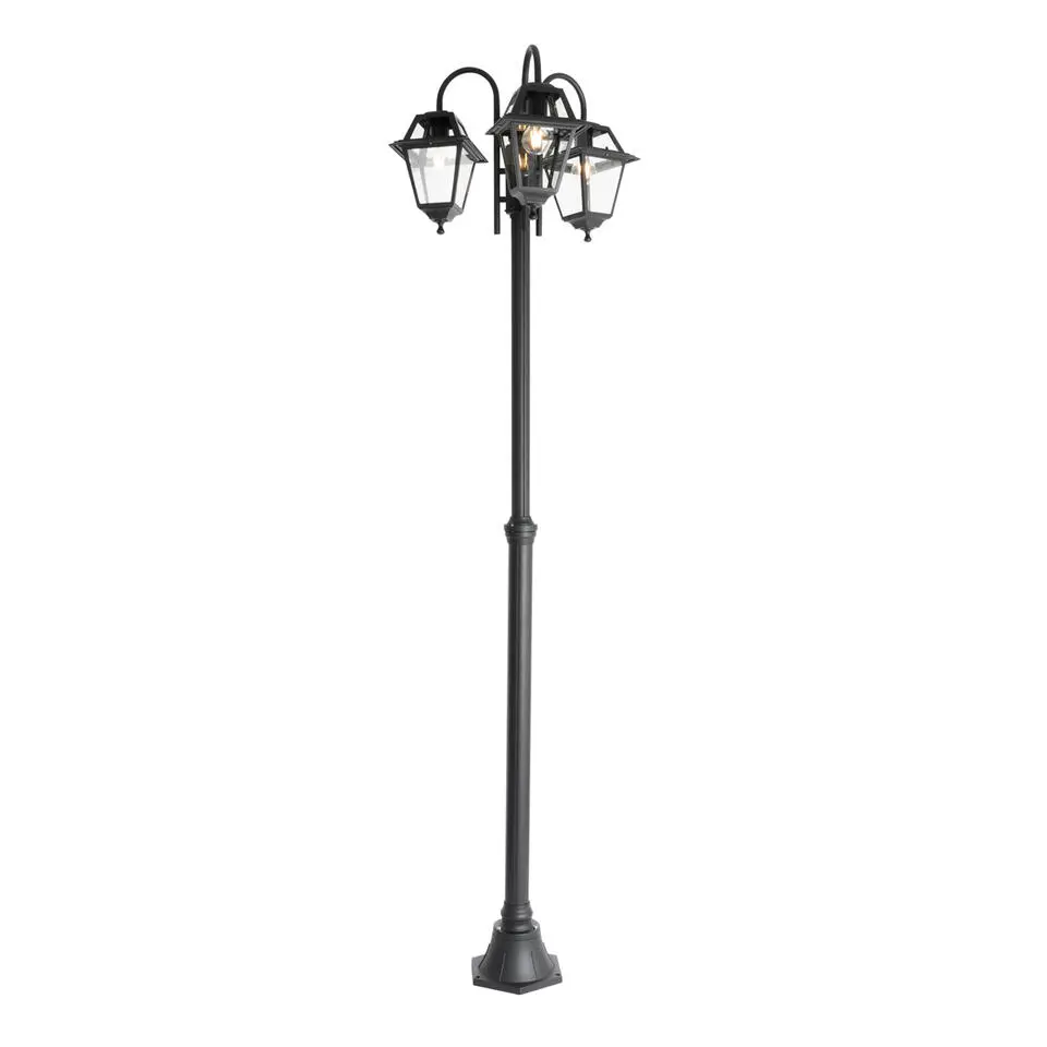 Qazqa staande buitenlampen berta zwart e27