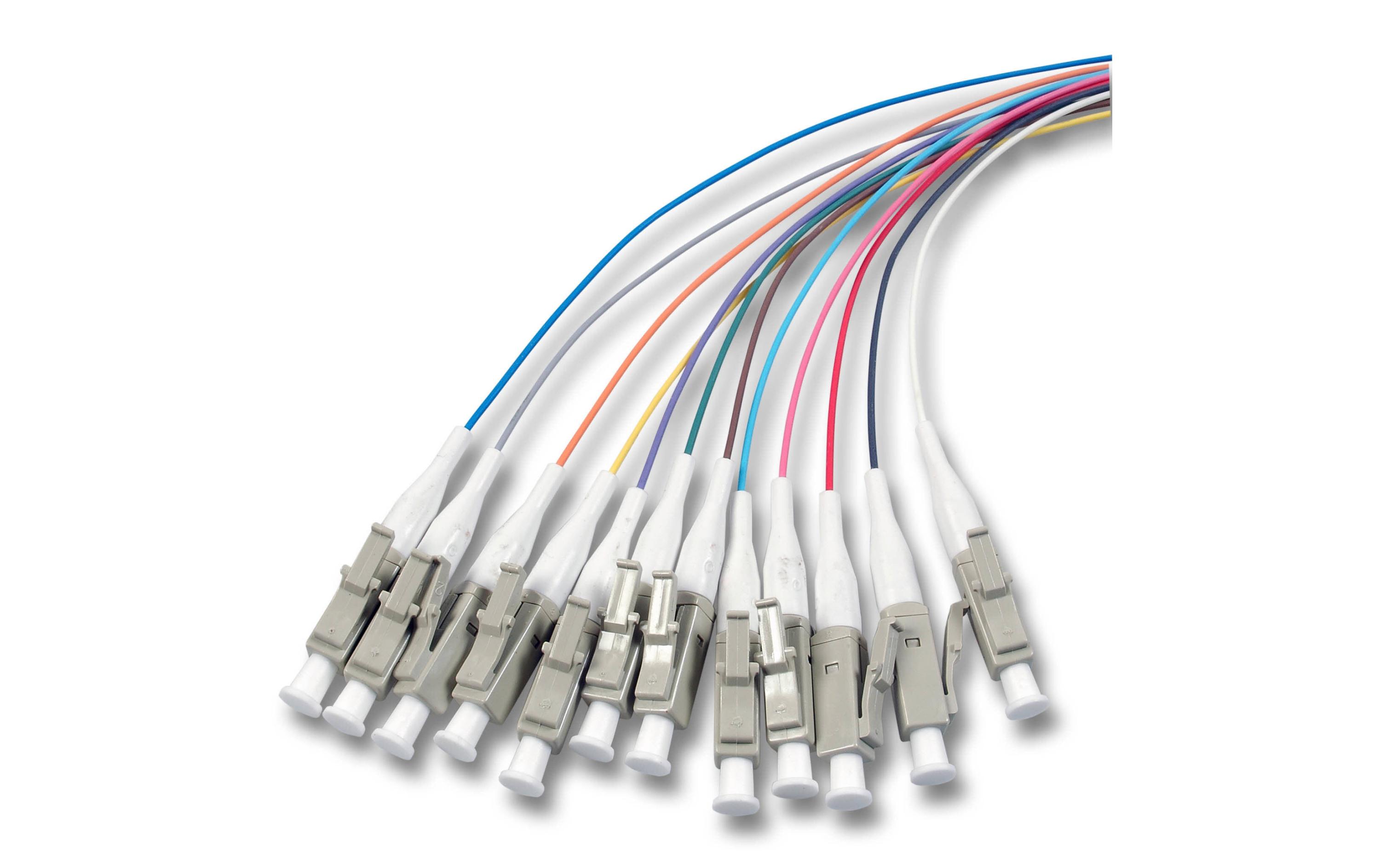 Faserpigtail LC, MM, OM2, 2 m 12 StückFaserpigtail mit SC-Stecker