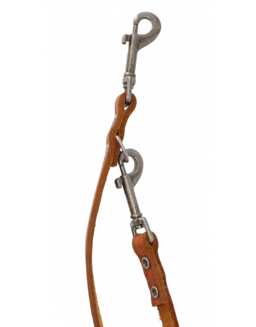 Adori Dresseerlijn Vetleder Met Print - Hondenriem - 200x1.4 cm Cognac M