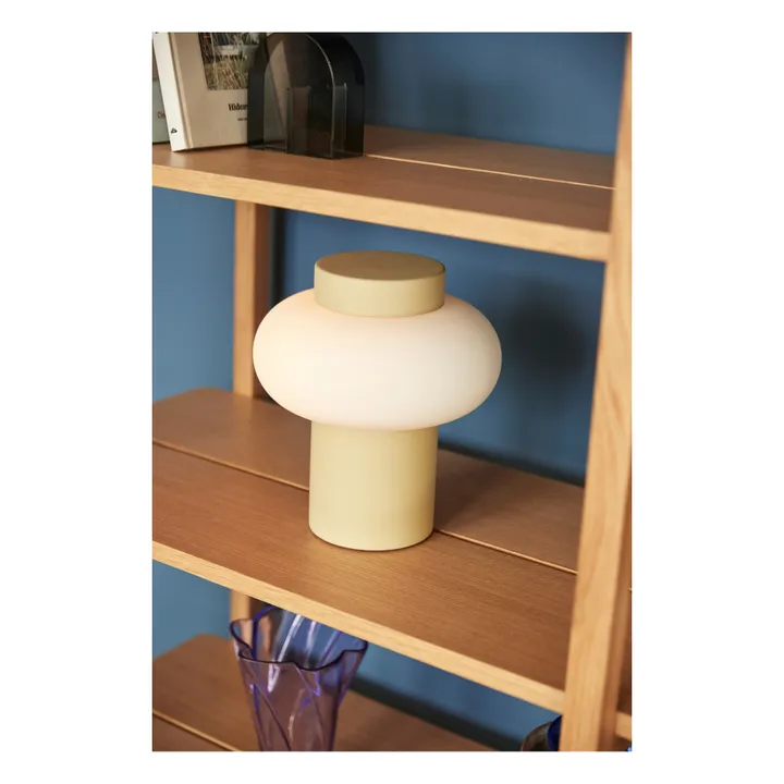 Hübsch Lampe à poser en verre et métal  | Jaune pâle