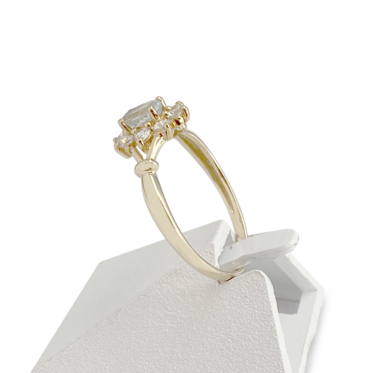 Bague d'occasion or 750 jaune aigue marine zirconias