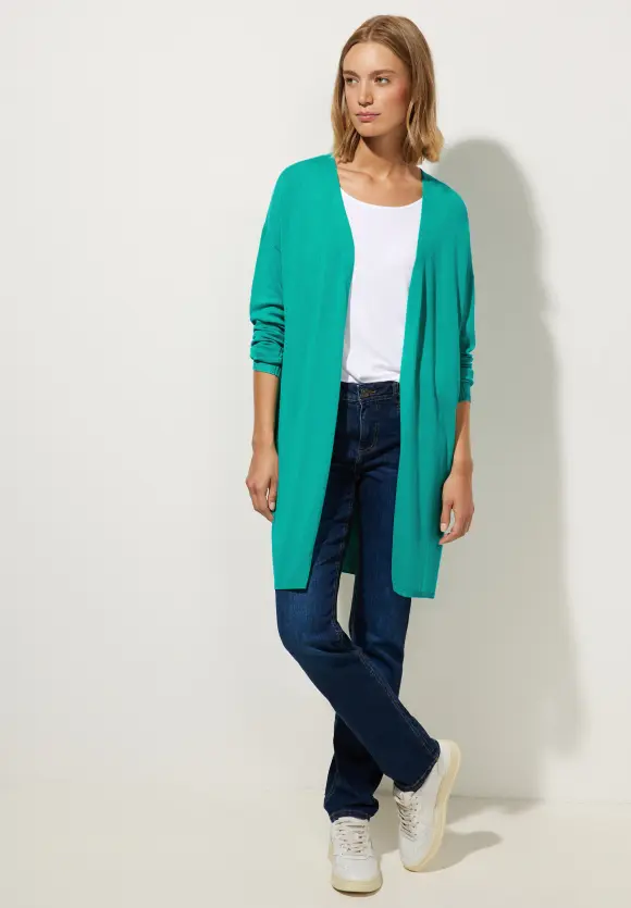 Langer Cardigan - dark cameo green