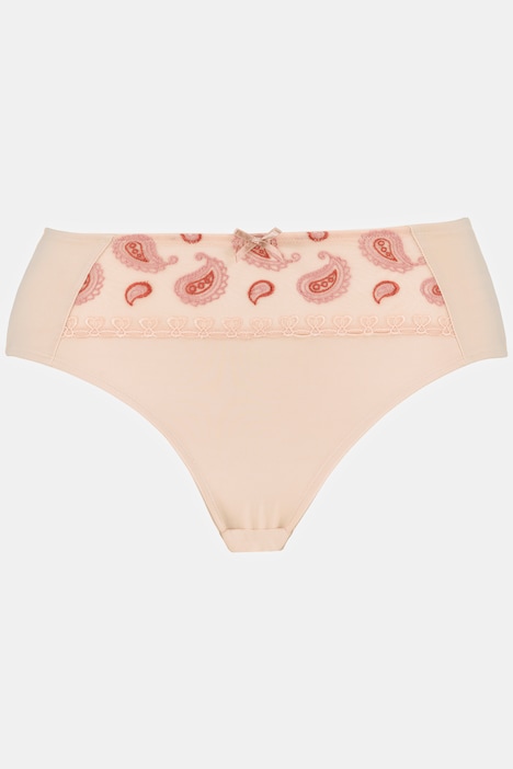 Midi-Slip, Paisley-Stickerei, High Waist