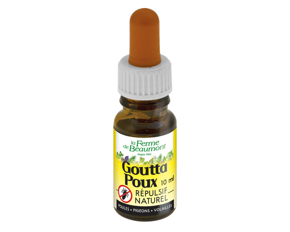 Gouttapoux 10 ml • répulsif naturel pour poules contre les poux • solution anti-poux et parasites externes