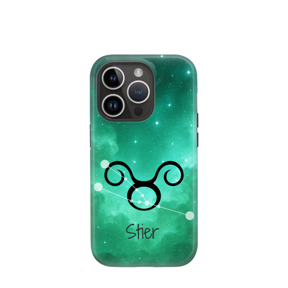 iPhone 14 Pro Hybrid (Kunststoff / Gummi) Hülle Stier 2 - Grün