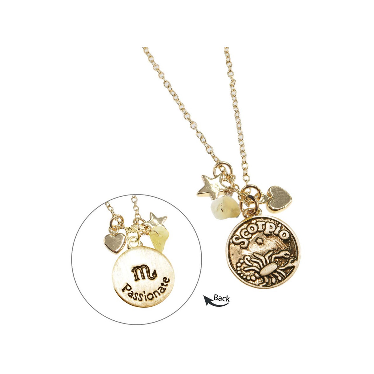 Collier laiton dore scorpion